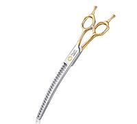 JASON forbici curve da 8 pollici per cani 23 denti forbici professionali per cani curve verso il basso in acciaio inox giapponese 440C con impugnatura simmetrica