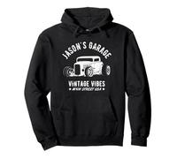 Jason's Garage Hotrod Classic Car Design personalizzato Felpa con Cappuccio