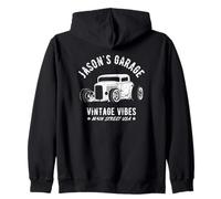 Jason's Garage Hotrod Classic Car Design personalizzato Felpa con Cappuccio