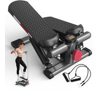 JASPORT ST1 Mini stepper per casa, 2 in 1 Up-Down Swing Stepper con Power Ropes, display LCD, resistenza regolabile, allenamento gambe e braccia, silenzioso e compatto, carico massimo 100 kg