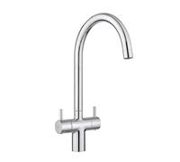 JASSFERRY Cromato Miscelatore Da Cucina Due Maniglie A Leva Monoblocco Lavello Rubinetto Ceramica Cartuccia Valvola Girevole Beccuccio Cromato