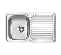 JASSFERRY Lavello da cucina 1 vasche in Acciaio Inox Spazzolato, scolapiatti reversibile Lavandino, con set di rifiuti
