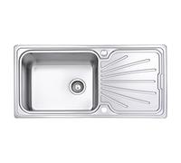 JASSFERRY Lavello da cucina Vasca singola in Acciaio Inox Spazzolato, scolapiatti reversibile Lavandino, con set di rifiuti