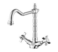 JASSFERRY Stile Vintage Monoblocco Lavello Da Cucina Miscelatore Girevole Beccuccio Flessibile Tradizionale Francese Classico Cromo Lucido