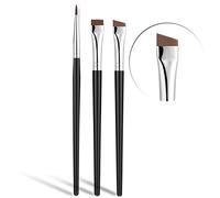 JASSINS - Set di 3 pennelli per eyeliner ad angolo fine, ultra sottili, con setole sintetiche