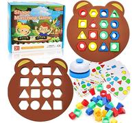 Jastown Gioco di Corrispondenza di Forma Geometrica,Geometric Shape Matching Game，Colore Forma Abbinamento Gioco，Color Shape Puzzle Board,Montessori Puzzle apprendimento-per 3 4 5 6 Anni Bambini