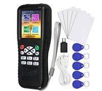 jasugKEY Multifrequenze RFID Smart Card Copier, RFID Reader Writer Duplicator, NFC Reader, Encrypted Card Decoder, con portachiavi scrivibili Card Software gratuito, decodifica APP per smartphone