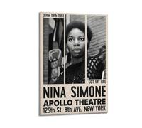 JASURYWO I R I Nina Simone Poster estetico da parete decorazione artistica da parete vintage su tela decorativa poster per soggiorno camera da letto (50 x 75 cm) con cornice