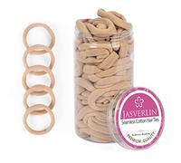 JASVERLIN 100 elastici per capelli biondo chiaro, per coda di cavallo, in tessuto di cotone senza cuciture, nessun danno, morbidi ed elastici per capelli spessi, ricci e sottili, 1,5 pollici (biondo)