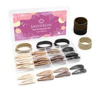 JASVERLIN 140pcs 2 pollici clip per capelli a scatto e sottile senza legami metallici capelli elastici set, piccole barrette per capelli per le donne sottili spesse, senza piegare Bangs accessori