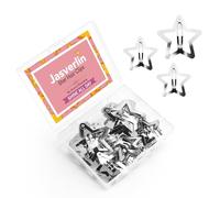 JASVERLIN 50 fermagli per capelli a forma di stella, 3 cm, 30 pezzi e 4 cm, 20 fermagli per capelli in metallo, carini Kawaii Y2K anni 2000, per festival, rave, cosplay, accessori per donne