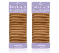JASVERLIN Elastici per capelli in nylon marrone, per donne e ragazze, elastici per capelli di bellezza media, sottili, senza strappi, nessun danno né rottura, 2 mm, 80 pezzi (marrone cenere chiaro)