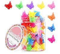 JASVERLIN Fermagli a farfalla per capelli, Y2K Mini pinze per capelli in plastica Accessori estetici per capelli per ragazze e donne degli anni '90 8 colori 50 pezzi (Bagliore Neon)