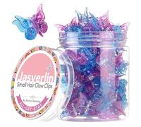 JASVERLIN Mollette a Farfalla per Capelli da Donna Anni '90 50 Pezzi | Mini Fermagli A Artiglio, Look Y2K Festival K-Pop per Ragazze, Sfumatura Rave Viola-Blu Twilight Haze