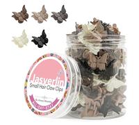 JASVERLIN Mollette a Farfalla per Capelli Mini Opache Anni '90 50 Pezzi | Piccoli Accessori per Acconciature Y2K, Look Divertenti da Festival Anni 2000 per Donne e Adolescenti, Antiscivolo, 5 Colori