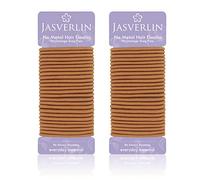 JASVERLIN Piccoli elastici per capelli con coda di pony, elastici per capelli, per donne, ragazze, sottili, spessi, lunghi senza danni in metallo, 1/8 pollici, 50 pezzi (zenzero)