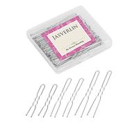 JASVERLIN Spille per capelli Bobby a forma di U Bun d'argento Fermagli per capelli per donne ragazze Updo Accessori bianchi Grande lungo Mini 3 dimensioni Assortimento 150 pezzi