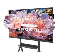 JASZDOT 55'' Smart Board, 4K UHD Lavagna Interattiva Digitale PC Touchscreen Wireless Android OS per Aula, Casa, Ufficio e Studio Supporto WiFi, HDMI, Bluetooth (con supporto a parete)