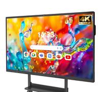 JASZDOT 65'' Smart Board, 4K UHD Lavagna Interattiva Digitale PC Touchscreen Wireless Android OS per Aula, Casa, Ufficio e Studio Supporto WiFi, HDMI, Bluetooth (con supporto a parete)