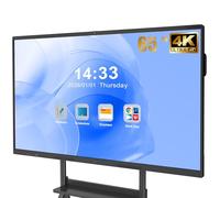 JASZDOT 65'' Smart Board, 4K UHD Lavagna Interattiva Multimediale Digitale PC Touchscreen 8+128G Android13 per Aula, Casa, Ufficio e Studio Supporto WiFi, HDMI, Bluetooth(Supporto a Parete)