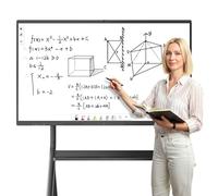 JASZDOT 75'' Smart Board, 4K UHD Lavagna Interattiva Digitale PC Touchscreen Wireless Android13 per Aula, Casa, Ufficio e Studio Supporto WiFi, HDMI, Bluetooth (con supporto a parete)