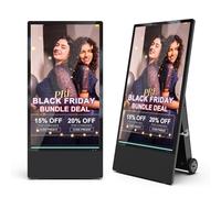 JASZDOT Display Pubblicitario Digitale da Esterno 43 Pollici, Totem Outdoor 1800 Nits, Digital Signage Android OS, IP55 Impermeabile, Batteria Ricaricabile, USB Plug & Play, Nero
