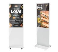 JASZDOT Monitor Pubblicitario da 43'' FHD LCD Digital Signage, Bianco Schermo Non-touch Screen Display Pubblicitario Riproduzione automatica, Supporto USB/HDMI/WiFi, Android OS