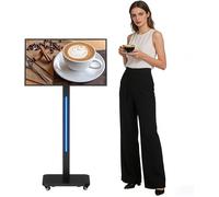 JASZDOT Schermo Pubblicitario Digitale da 32 Pollici su Ruote, Chiosco Digitale Non Touch LCD Portatile con Supporto Mobile Regolabile, Display Pubblicitario Android 14 Controllabile da App Telefonica