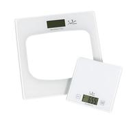 Jata Hogar Basula vetro cornice regalo bilancia argento P111, vetro temperato, bianco