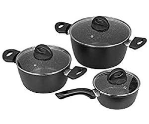 Jata Hogar Batteria da Cucina, Alluminio Forgiato, Nero, 24 cm