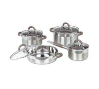 Jata Hogar BC8 - Batteria da Cucina in Acciaio Inox formata 4 Pezzi e 4 coperchi, Colore: Grigio