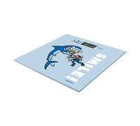 Jata Hogar - Bilancia in vetro 295 K, design Kukuxumusu, display LCD di grandi dimensioni, 4 sensori, alta precisione, collegamento e spegnimento automatico, indicatore di sovrappeso
