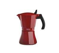 JATA Hogar HCAF2012 - Caffettiera in alluminio da 12 tazze, adatta a tutte le cucine, inclusa induzione, manico massiccio speciale anti-bruciato, rosso