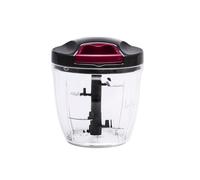 JATA HOGAR HMAQ4506 - Tritatutto manuale con corda per tutti i tipi di alimenti. 4 altezze di taglio. Lama in acciaio inox. Capacità: 900 ml. Include coperchio e pala per battere