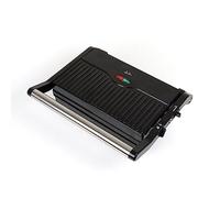 JATA JEGR1107 - Barbecue elettrico con piastre antiaderenti, 22,8 x 14,5 cm, per tutti i tipi di alimenti, coperchio orientabile, apertura 180°, 1000 W
