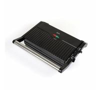 JATA JEGR1107 - Barbecue elettrico con piastre antiaderenti, 22,8 x 14,5 cm, per tutti i tipi di alimenti, coperchio orientabile, apertura 180°, 1000 W