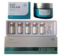 JATEEM Set di fiale per crema EGF e siero, 5 ml x 10 pezzi, concentrato oligopeptide per rinnovamento della pelle, cicatrici, rughe, macchie concentrate, microneedling, lifting, made in Germany