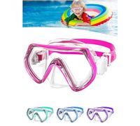 JATEKA Maschera Subacquea Bambini, Trasparente e Antiappannante Maschera Snorkeling, Bambini da 4 a 12 Anni (Pink)