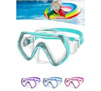 JATEKA Maschera Subacquea Bambini, Trasparente e Antiappannante Maschera Snorkeling, Bambini da 4 a 12 Anni (Green)