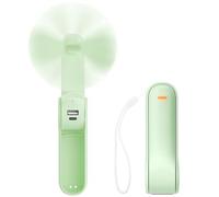 JATEKA Mini Ventilatore Portatile, Ventilatore USB 2 in 1, Pieghevole e Ricaricabile, Velocità Vento 3.5m/s, Ventilatore Silenzioso per L'esterno, Viaggi, Ufficio, Verde