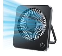 JATEKA Mini ventilatore USB, ventilatore da scrivania molto silenzioso con 3 potenti velocità, ventilatore da tavolo con cavo da 1,2 m per ufficio, camera da letto, soggiorno, campeggio - Nero