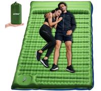 JATEKA Tappetino Autogonfiante Doppio per Campeggio, con Cinghie di Unione, Verde e Blu, Comfort Elevato per Outdoor