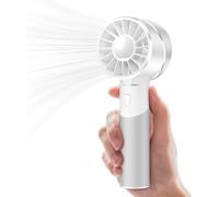 JATEKA Ventilatore a mano, mini ventilatore, batteria ricaricabile, ventilatore USB, con 4 velocità, batteria da 2600 mAh, display a LED, ventilatore portatile per ufficio, biblioteca, viaggio