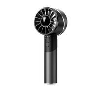 JATEKA Ventilatore manuale piccolo, mini ventilatore USB, batteria 2600 mAh, materiale metallico, nero