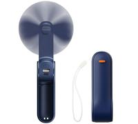 JATEKA Ventilatore Portatile 2 in 1, Ventilatore Pieghevole, Velocità Vento 3.5m/s, Ventilatore Silenzioso con Alimentazione Mobile, Adatto All'aperto, Viaggi, Ufficio