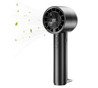 JATEKA Ventilatore manuale con batteria da 3000 mAh - USB ricaricabile con 5 livelli di vento, indicatore di batteria LED e gancio ad anello a D, mini ventilatore portatile per viaggi, ufficio, casa