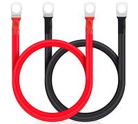 JatilEr 2 cavi batteria 12 V M10, cavi batteria 50 cm cavo batteria auto 35 mm rame puro, cavi batteria 12 V pesanti, per moto solare auto, batteria di messa a terra cavo auto ecc