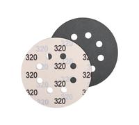JatilEr 5 pezzi di carta vetrata da 125 mm, grana 320, rotonde a 8 fori, per levigatrice orbitale, per auto, metallo, legno