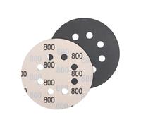 JatilEr 5 pezzi di carta vetrata da 125 mm, grana 800, rotondi, 8 fori, per levigatura a secco, in carburo di silicio, levigatrice orbitale, per auto, metallo, legno