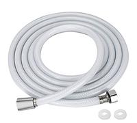 JatilEr - Tubo doccia liscio in PVC, 3 m, universale, di ricambio, extra lungo, con 2 rondelle, atossico, flessibile, a prova di pieghe e perdite, 300 cm